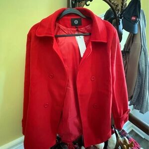 Women's Red Double-Breasted Coat